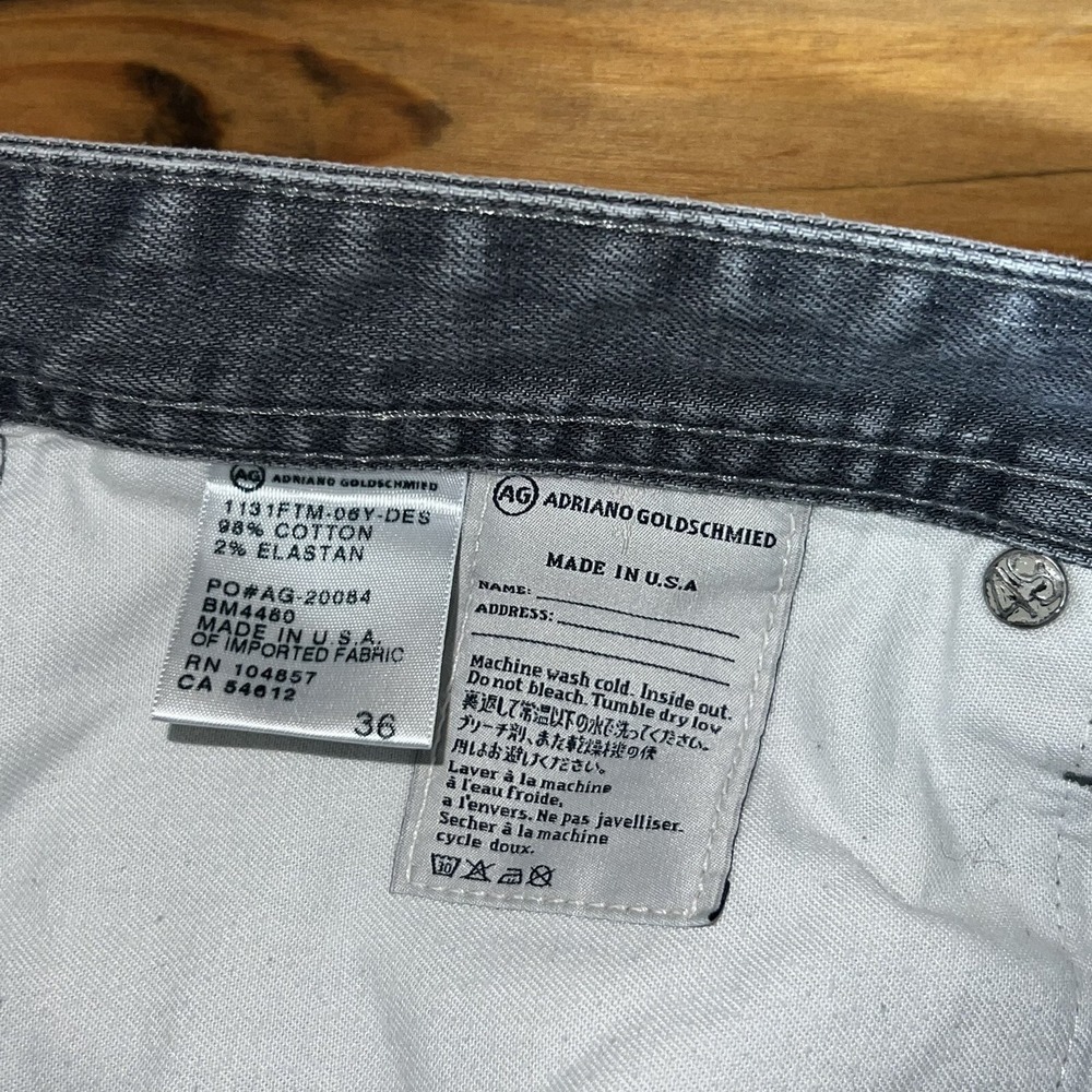 Adriano Goldschmied Matchbox Slim Straight Jeans Mens Size 36x33 Gray Denim - Picture 4 of 8